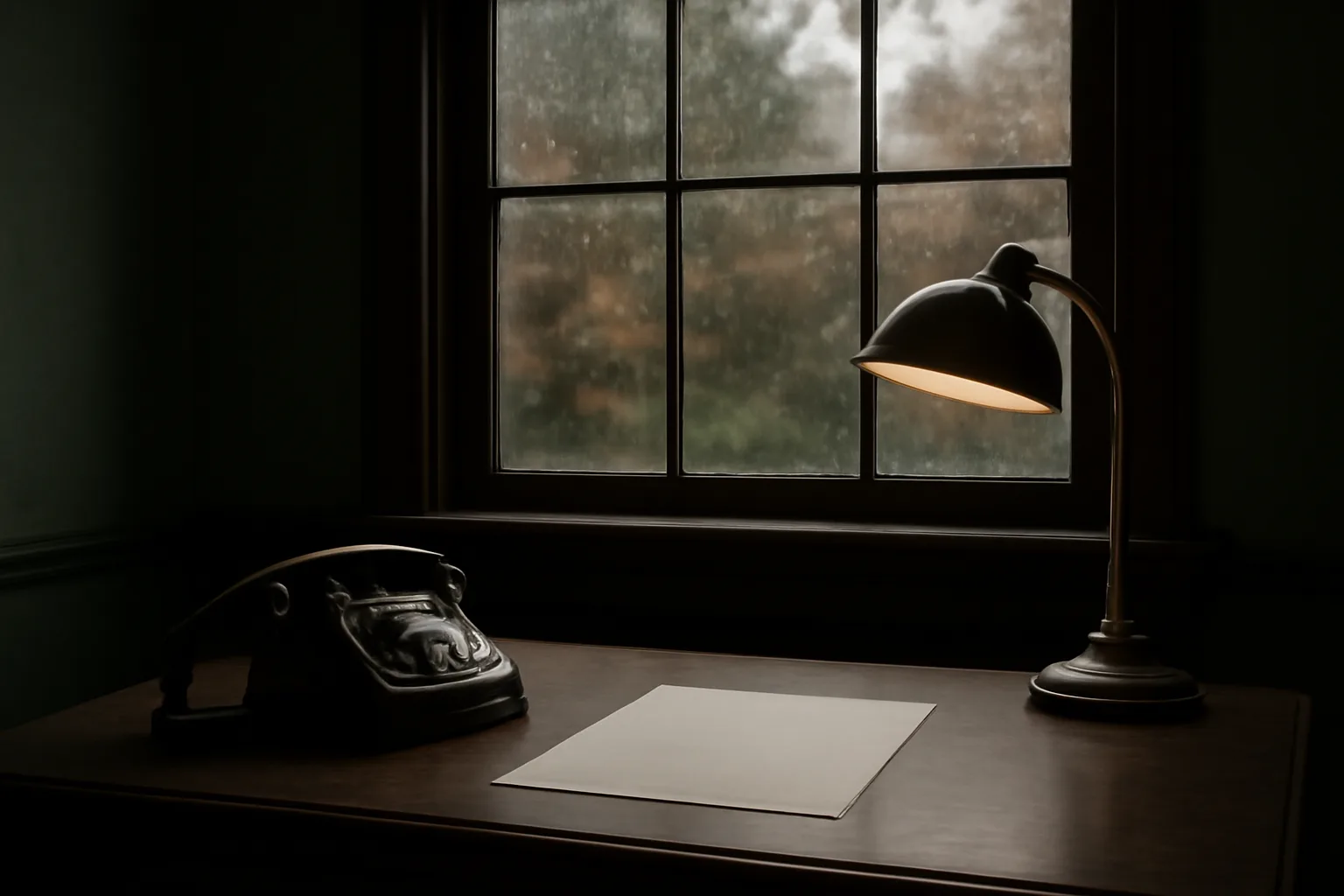 Connecticut funeral home office with blank permit form and telephone on desk