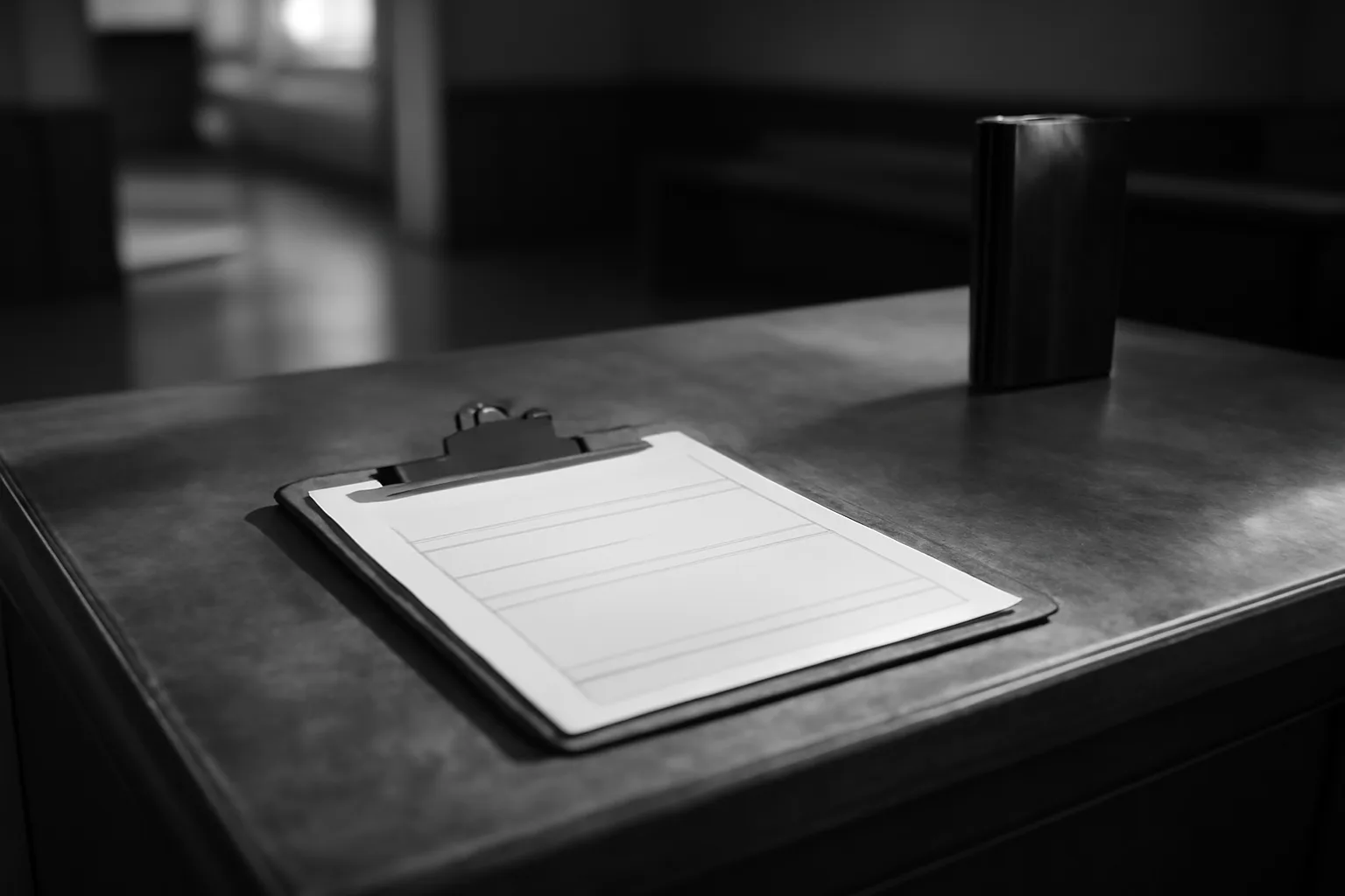 Blank Idaho disposition permit on a courthouse counter, morning light